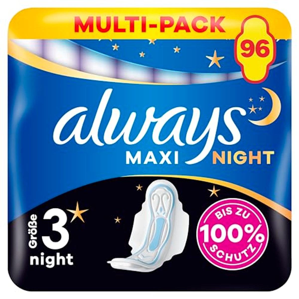 Always Maxi Secure Night maandverband maat 4, 96 stuks – Always