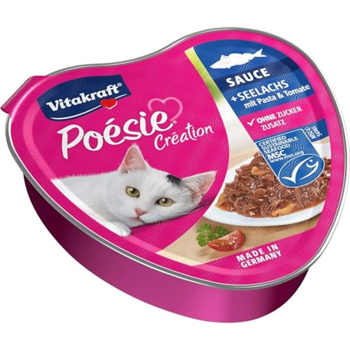Vitakraft Poésie Création natvoer kattenvoer koolvis 1 x 85 g - 6-pack