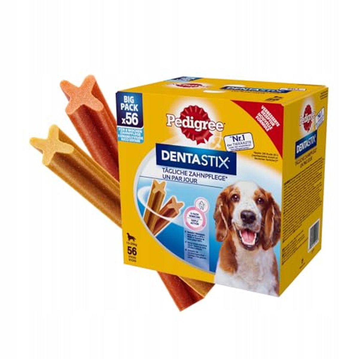 Pedigree Dentastix middelgrote hond 10-25 kg 56 stokjes 1440 g - 3-pack