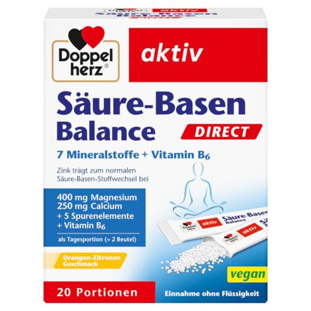 Doppelherz Zuur-Base Balance Direct Sinaasappel-Citroensmaak 20 Porties - 6-pack