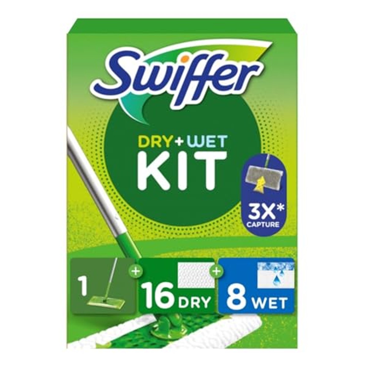 Swiffer Vloerwisser 1 x starterset, 16 x droge, 8 x natte navullingen – Swiffer