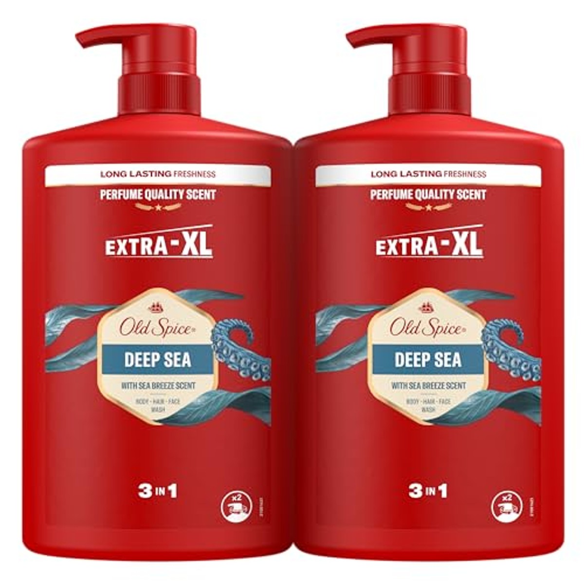 Old Spice Deep Sea 3-in-1 Douchegel en shampoo 2 x 1000 ml – foto 2
