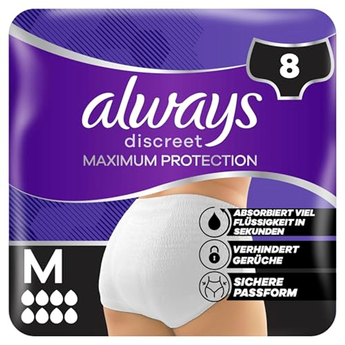 Always Discreet Incontinentiebroekjes Max S/M 8 stuks – Always Discreet