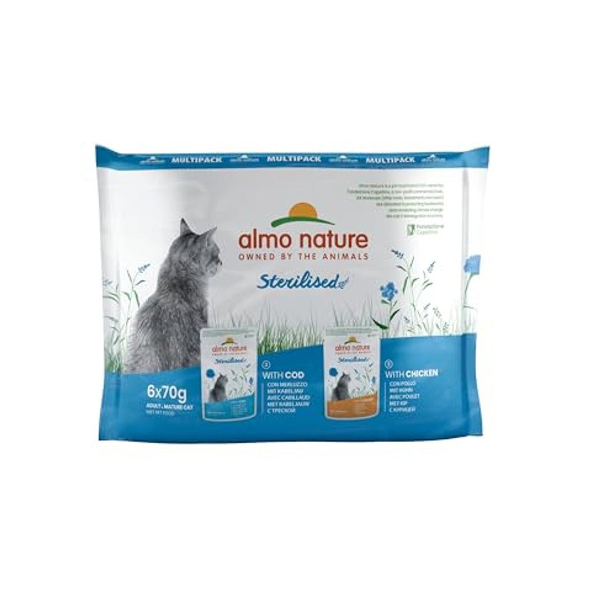 Almo Nature Sterilised Kattenvoer Kabeljauw en Kip 6 x 70 g - 6-pack