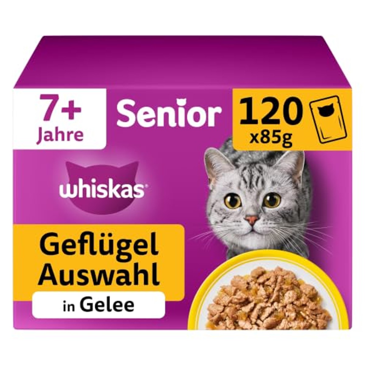 Whiskas Senior 7+ natvoer kattenvoer gemengde selectie 120 x 85 g - 3-pack