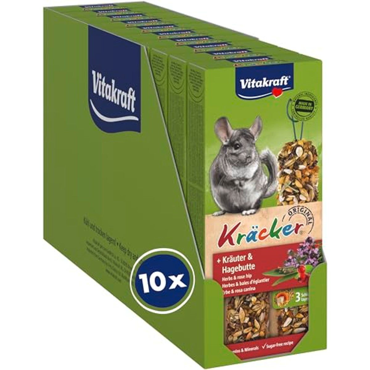 Vitakraft Kruiden knabbelstokjes knaagdiersnack 10 x 112 g - 3-pack