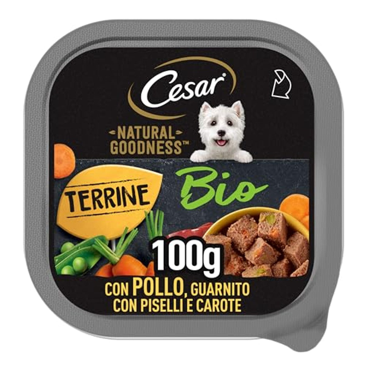 Cesar Natural Goodness hondenvoer biologische kip en groenten 16 x 100 g - 6-pack