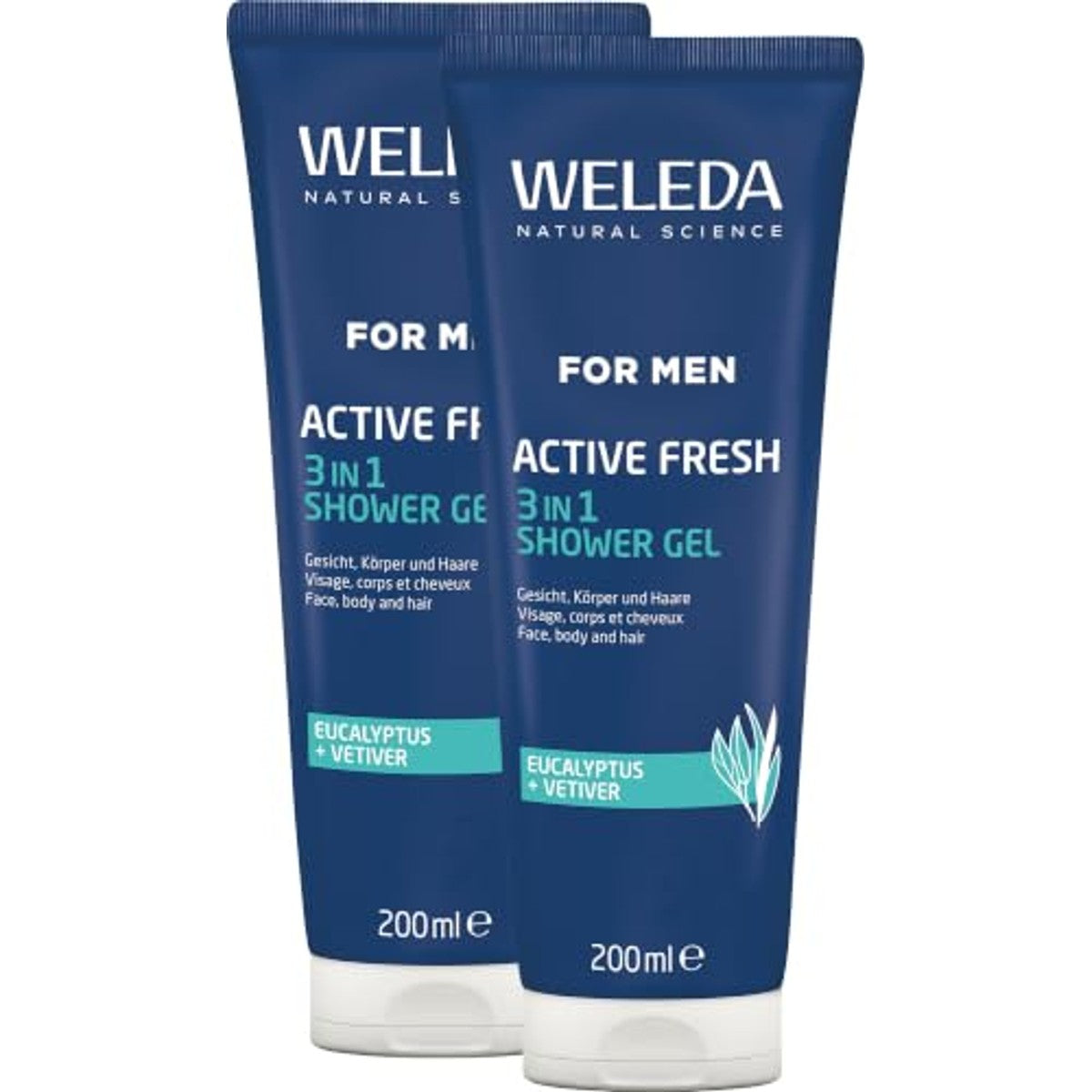 Weleda Men 3in1 Active Fresh Douchegel 200 ml - 6-pack – foto 2