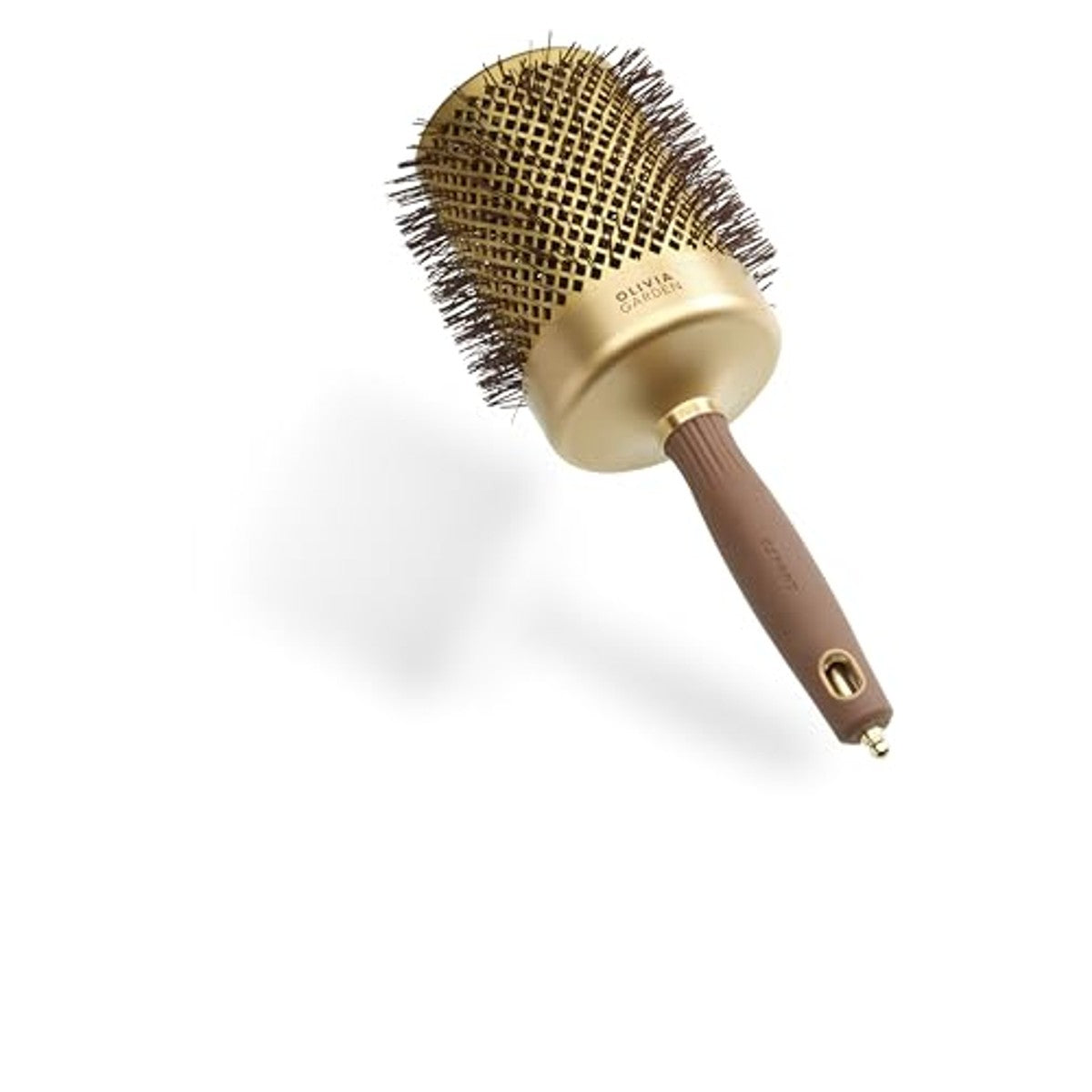 Olivia Garden Expert Blowout Shine – goud & bruin - 80 - ronde, antistatische keramische borstel voor glanzende en frizzvrije blowouts