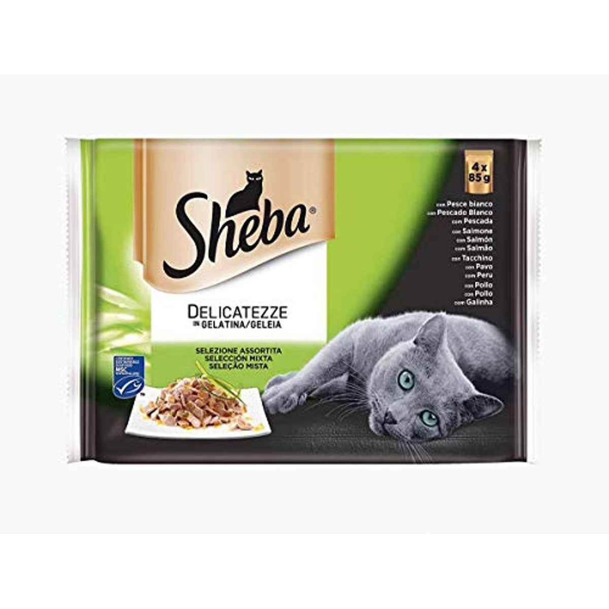 Sheba Delicatezze natvoer kattenvoer vismix 13 x 4 x 85 g - 3-pack