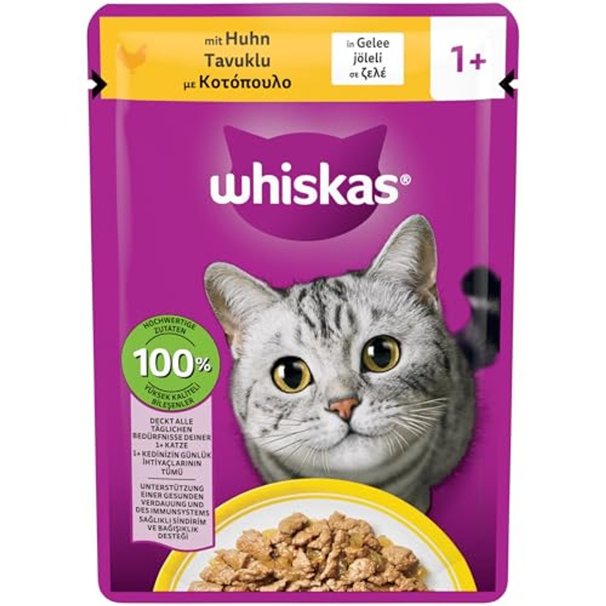 Whiskas natvoer kattenvoer kip 28 x 85 g - 3-pack