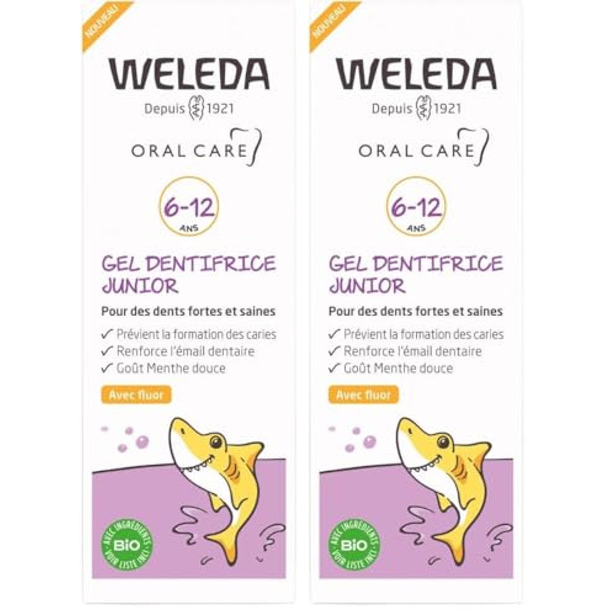 Weleda Bio Junior Tandgel met Fluoride voor 6-12 Jaar 2 stuks - 6-pack