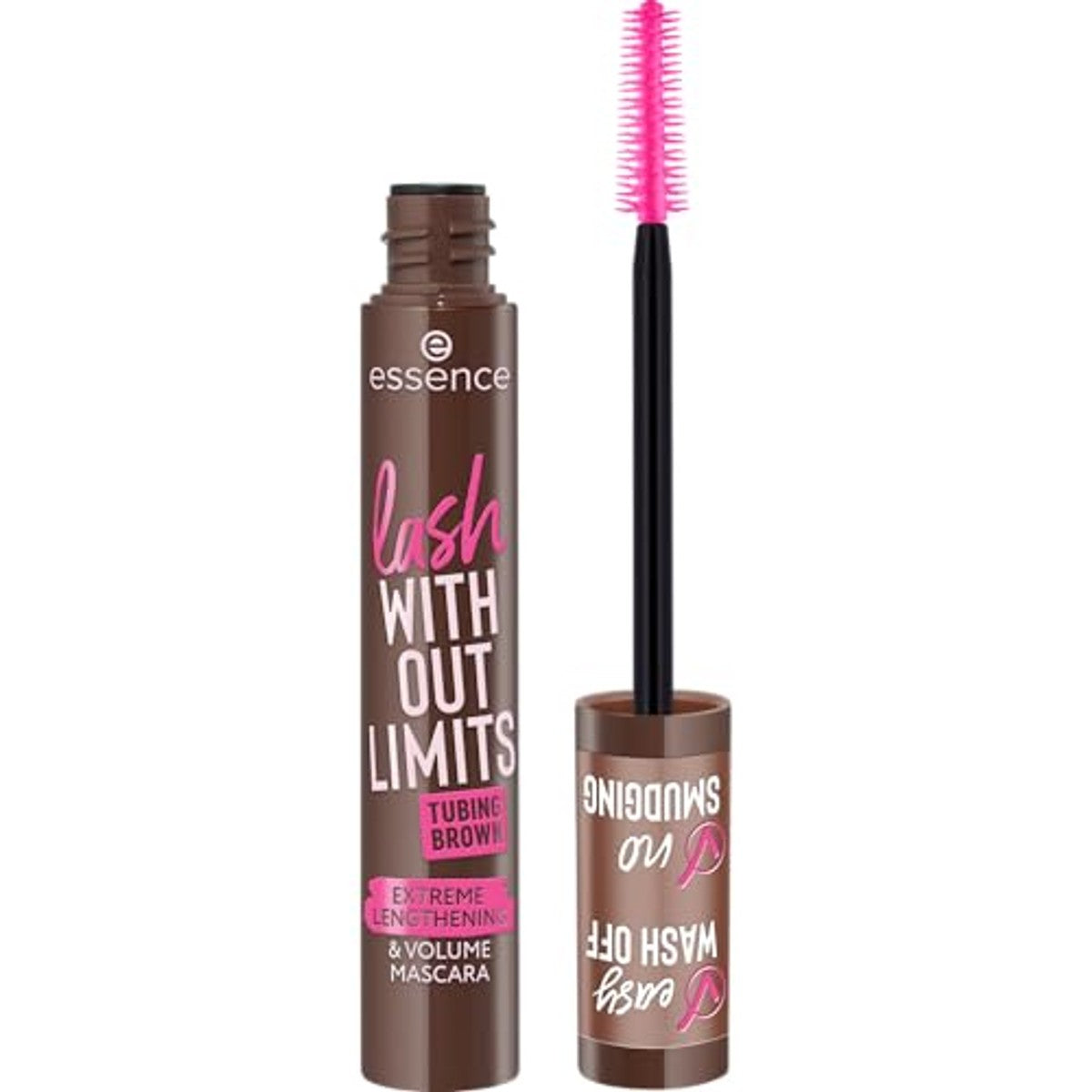 essence lash WITHOUT LIMITS TUBING BROWN MASCARA, 05 bruine tube, 13 ml | Bruine mascara voor extreem volume en lengte, rijke bruine tint, veegvast, met warm water verwijderbaar – Essence Cosmetics