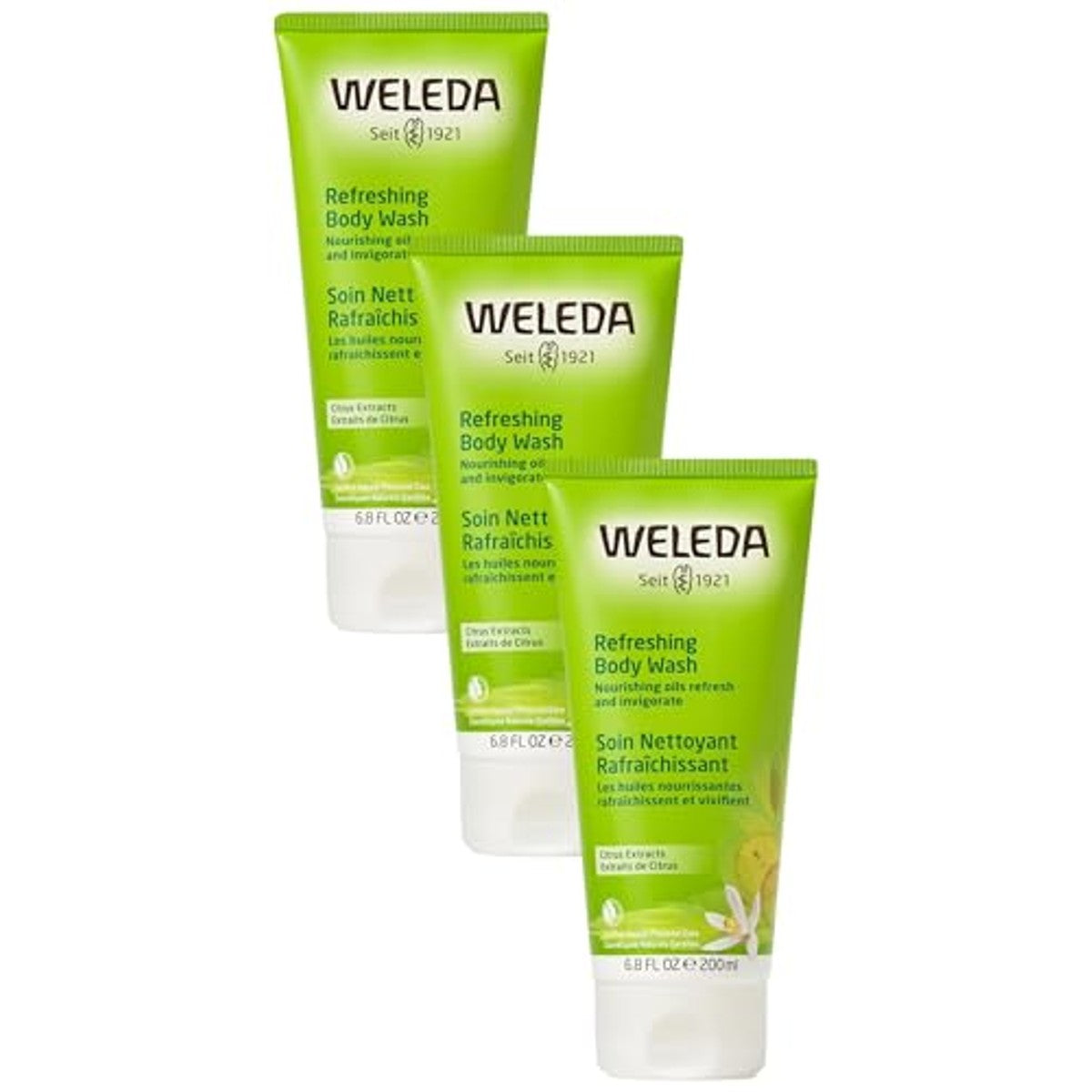 Weleda Bio Refresh Douchegel met Citroen-Sinaasappelgeur 3 x 200 ml - 3-pack