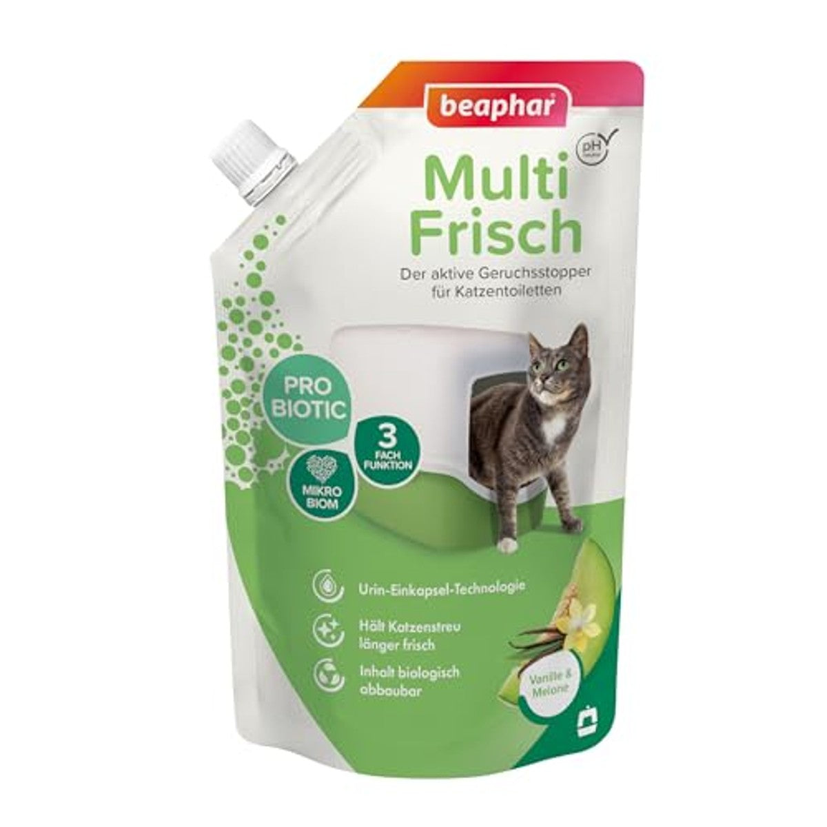 Beaphar Geurabsorber Kattenbakvulling Vanillemeloen 400 g - 6-pack – foto 2