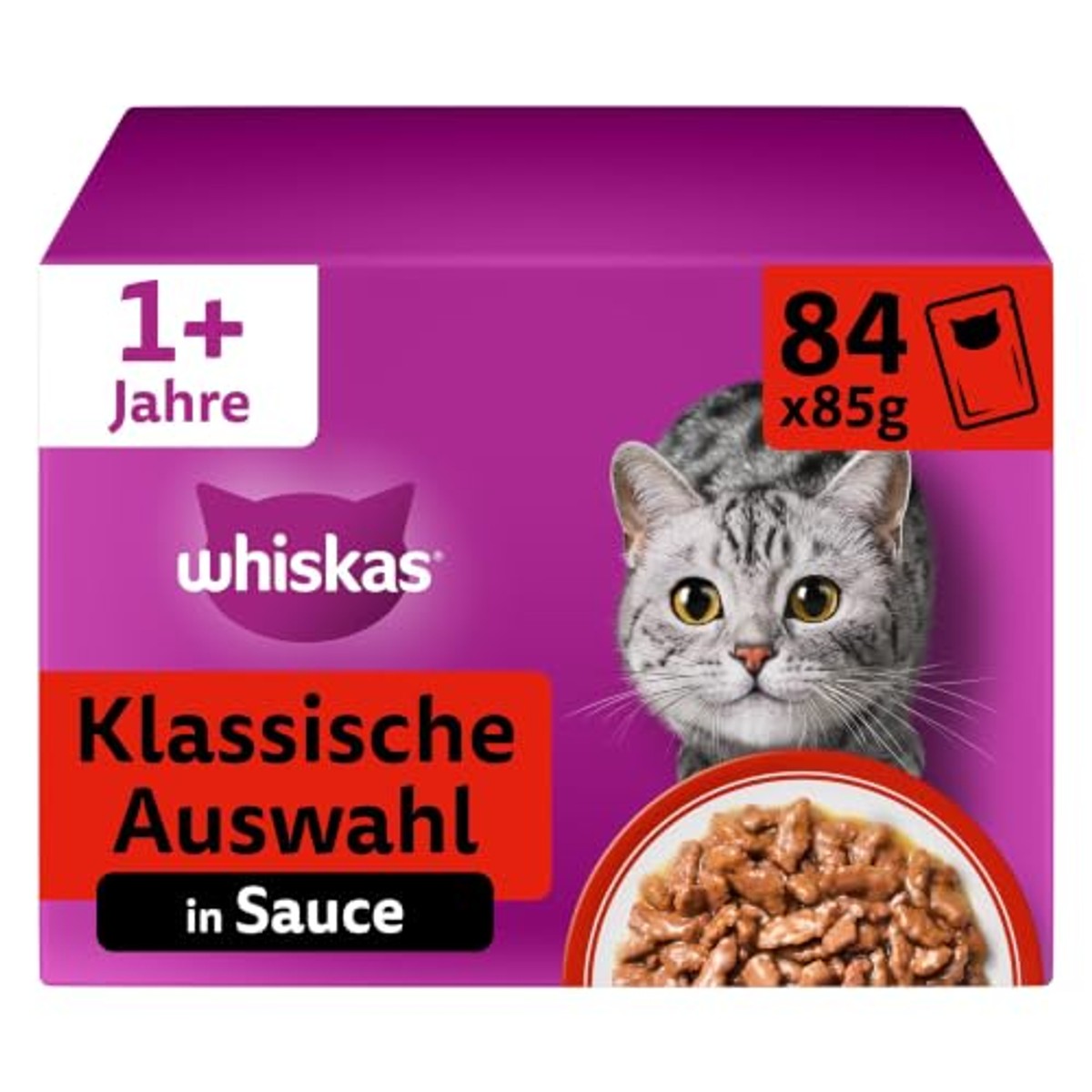 Whiskas natvoer kattenvoer klassieke selectie 84 x 85 g - 3-pack