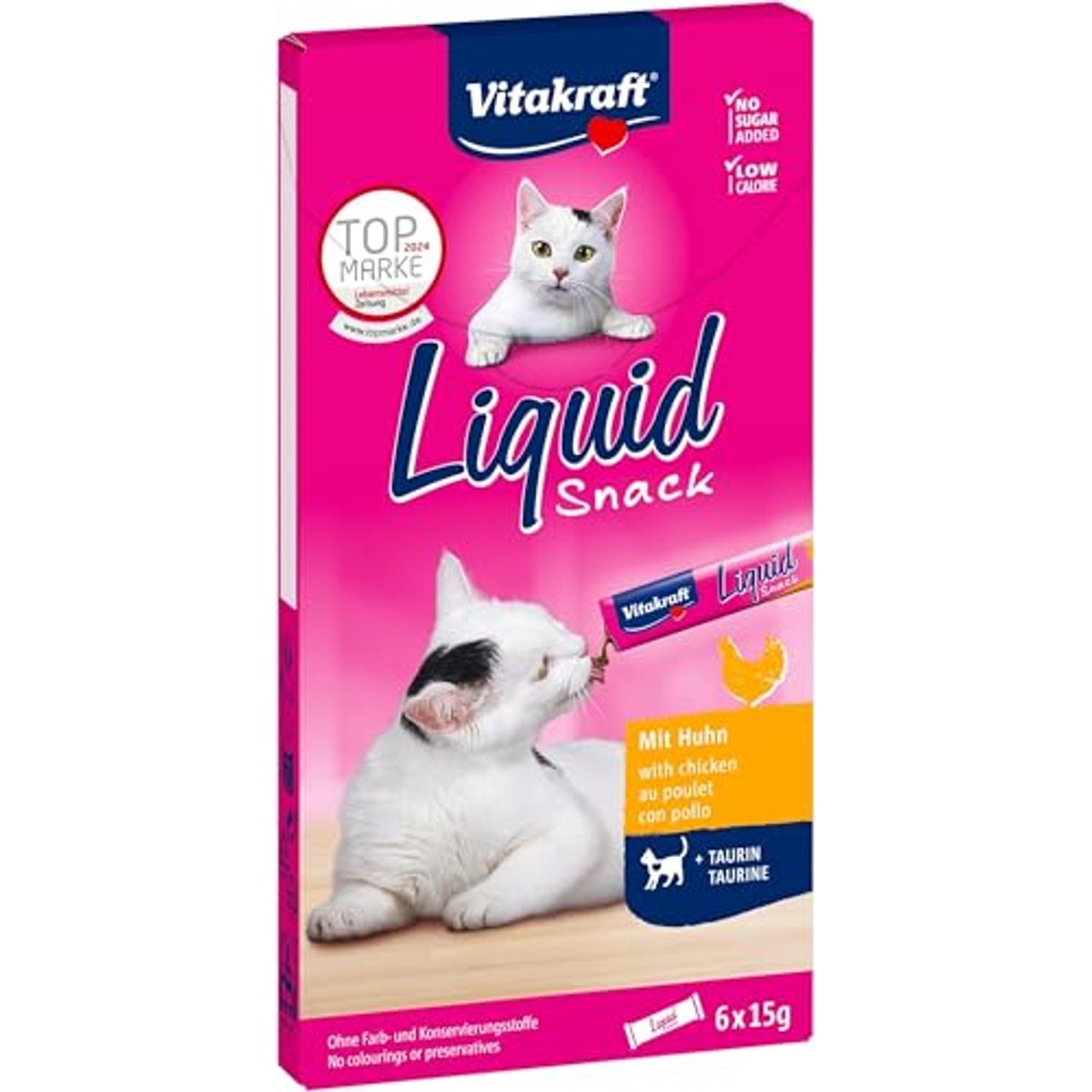 Vitakraft Vloeibare Snack kattensnack kip 10 x 6 stuks - 6-pack