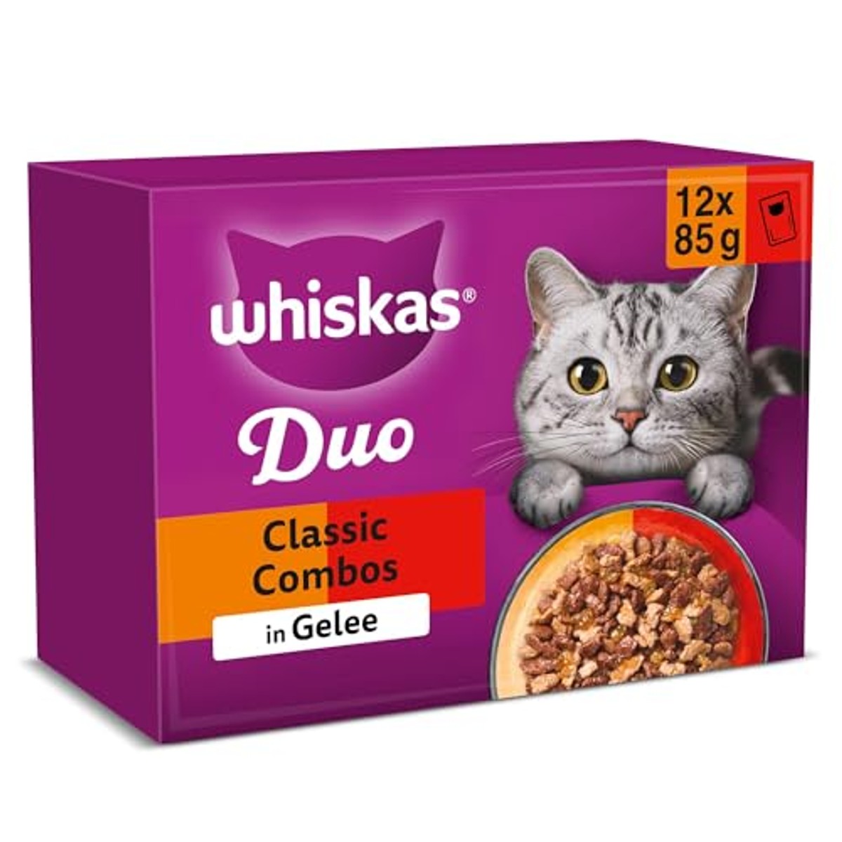 Whiskas Duo natvoer kattenvoer Classic Combo in gelei 12 x 85 g - 6-pack