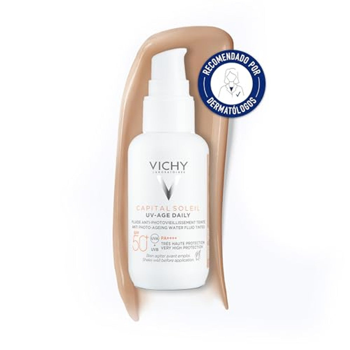 Vichy Capital Soleil UV-Age Daily Getinte Anti-Aging Zonnefluïde SPF 50+, 40 ml - 3-pack
