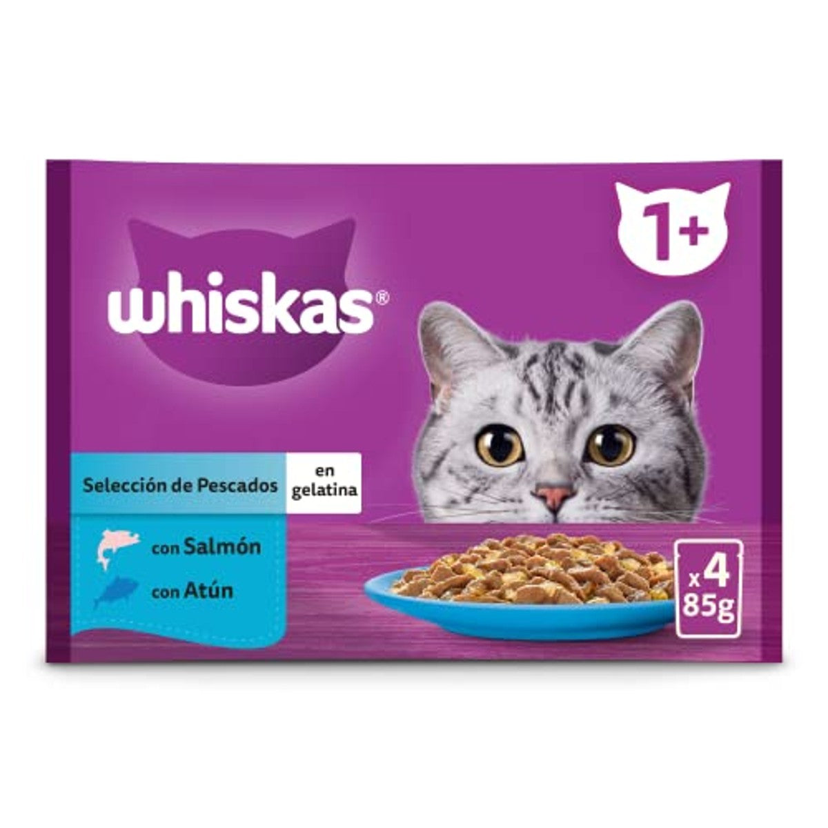 Whiskas Nassfutter für Katzen, Auswahl Fische, 4 x 85 g – whiskas