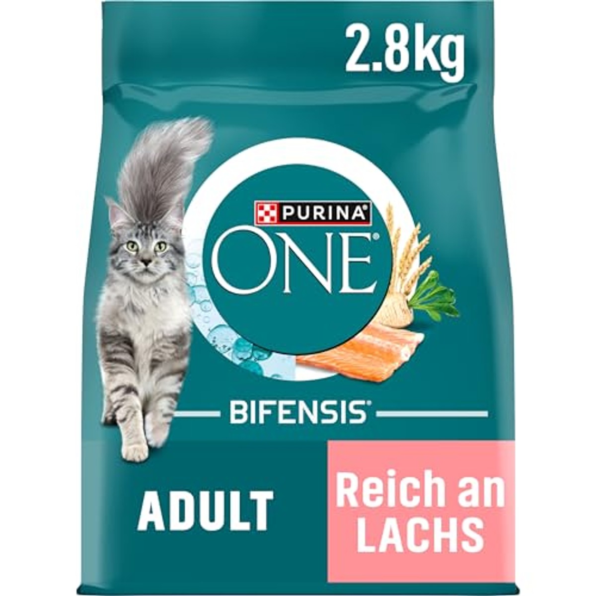 Purina One Bifensis Volwassene droogvoer kat zalm 4 x 2,8 kg - 3-pack