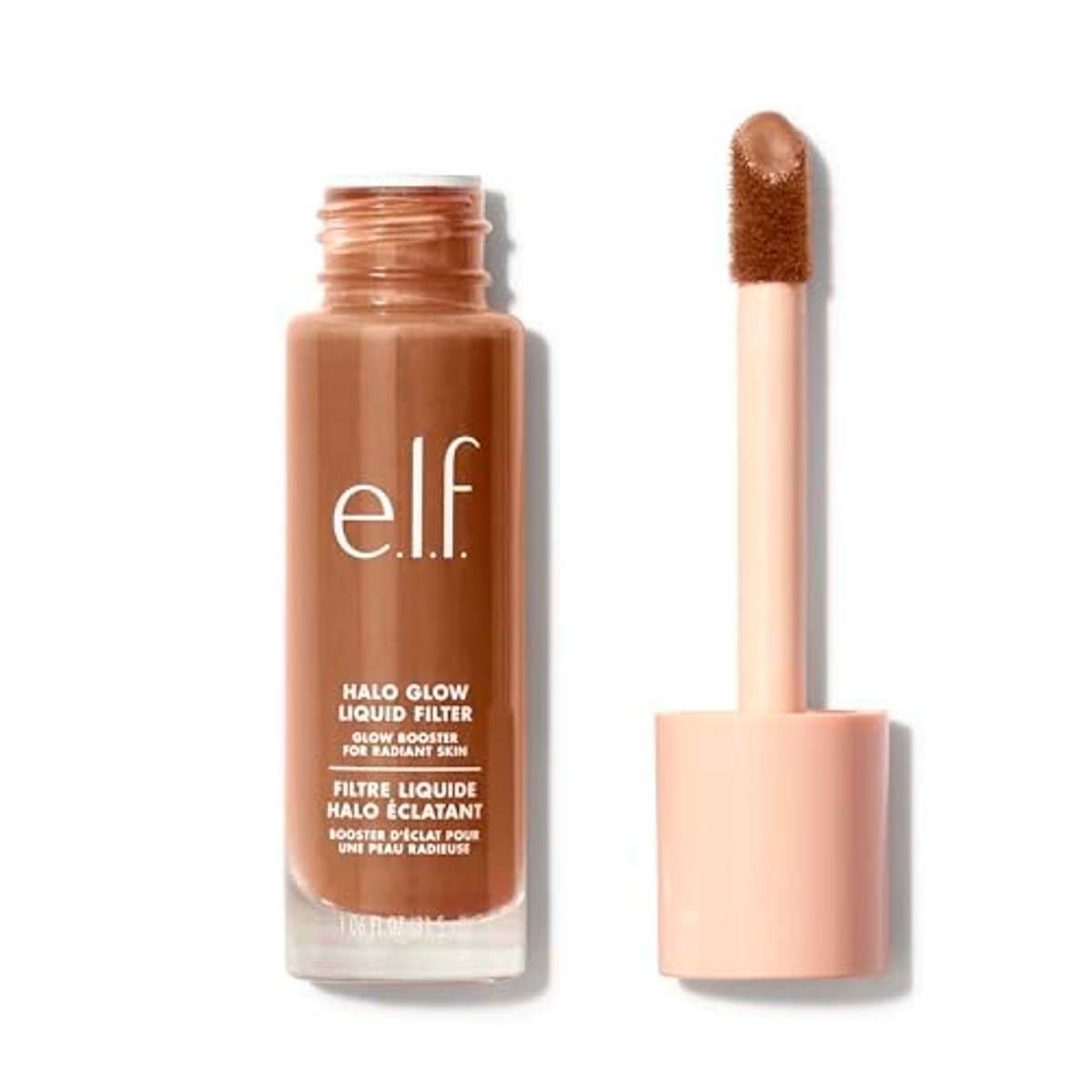 e.l.f. Halo Glow Liquid Filter, teint-booster voor een stralende, zacht gerichte blik, met hyaluronzuur, veganistisch en vrij van dierproeven, 6 Tan/Deep – e.l.f.