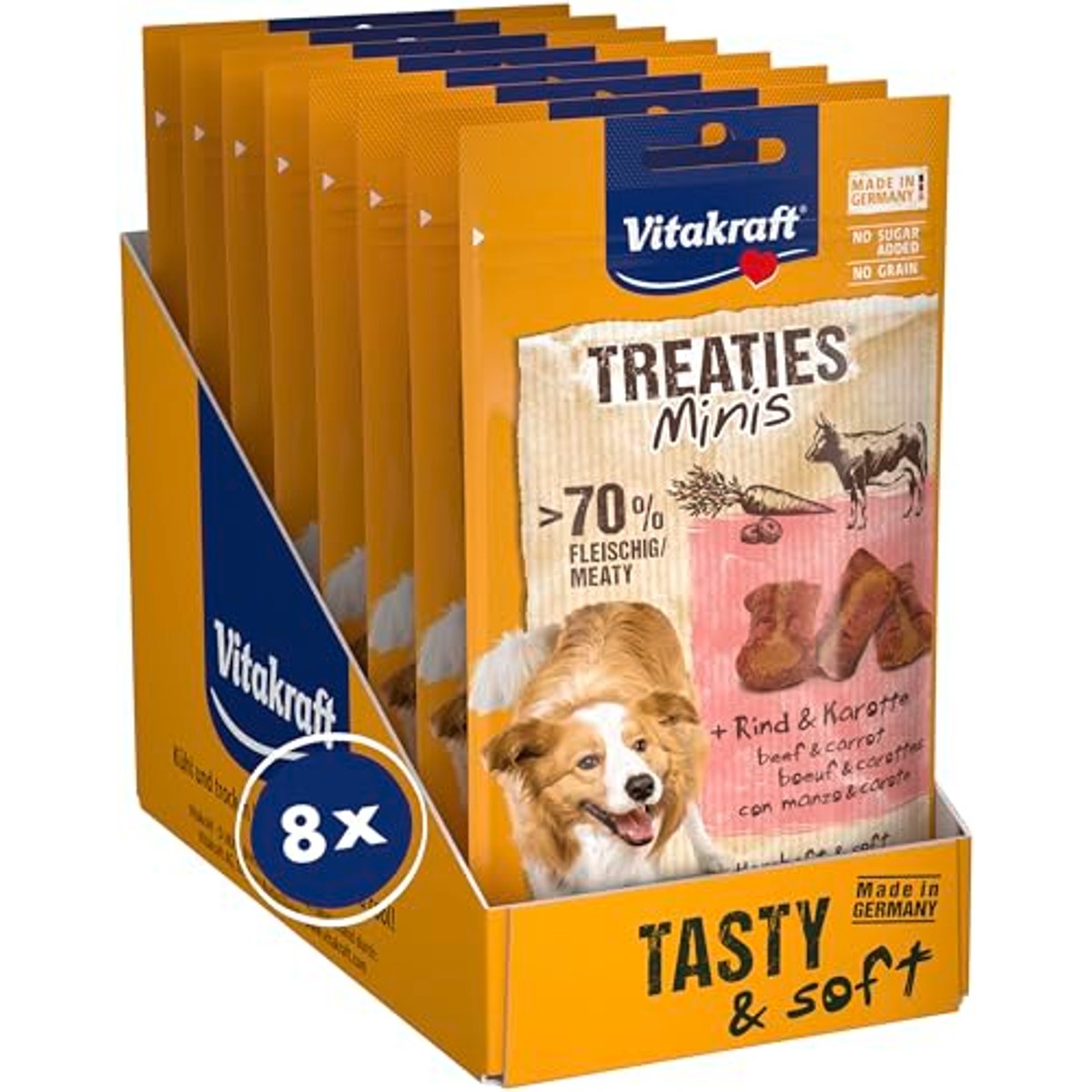 Vitakraft Treaties Minis hondensnack rund & wortel 8 x 48 g - 6-pack