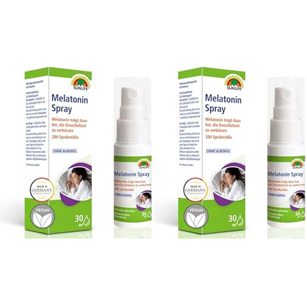 Sunlife Melatoninespray Hoge Dosis 1 x 30 ml Verpakking van 2 - 6-pack