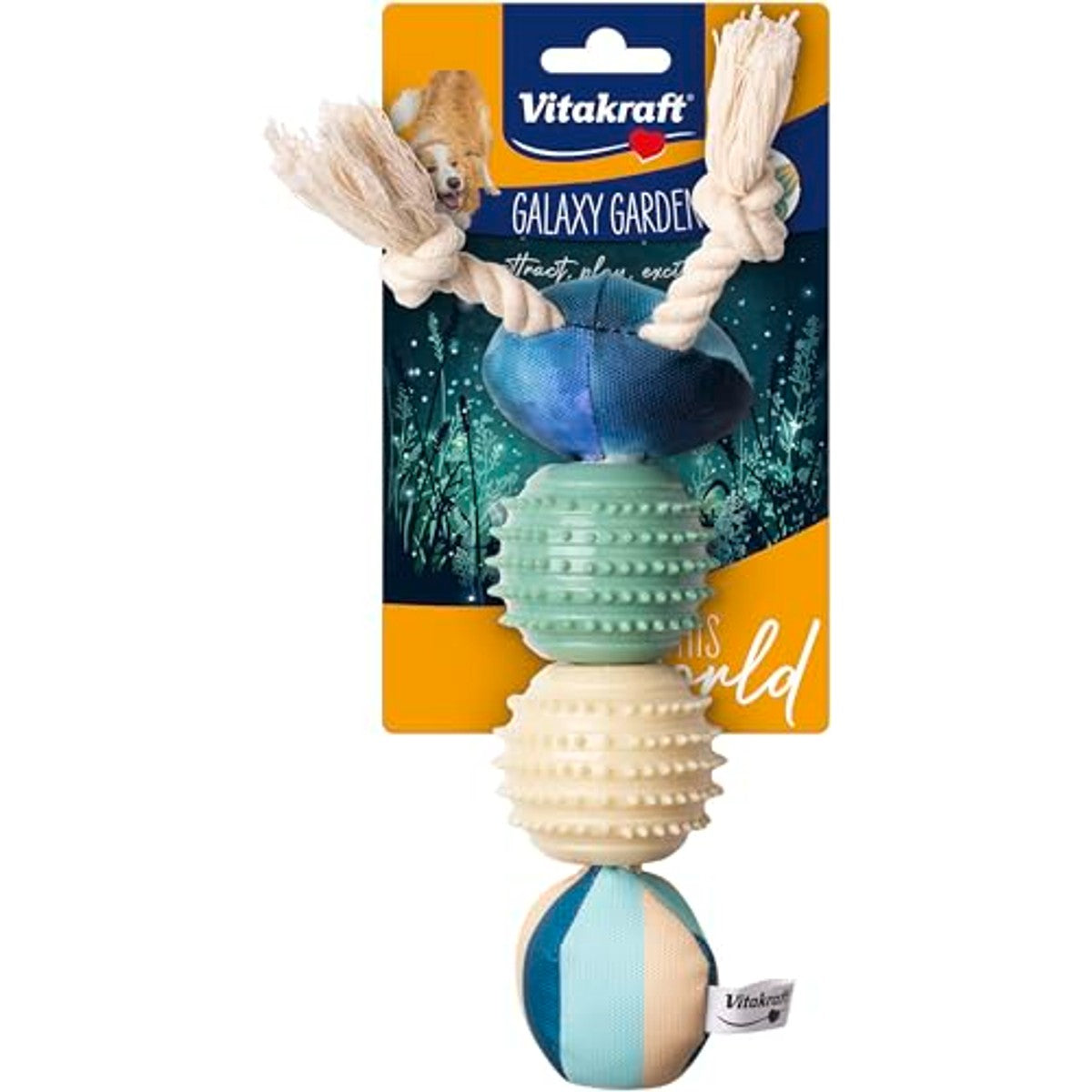 Vitakraft Galaxy Garden Rups hondenspeelgoed 20 cm - 6-pack
