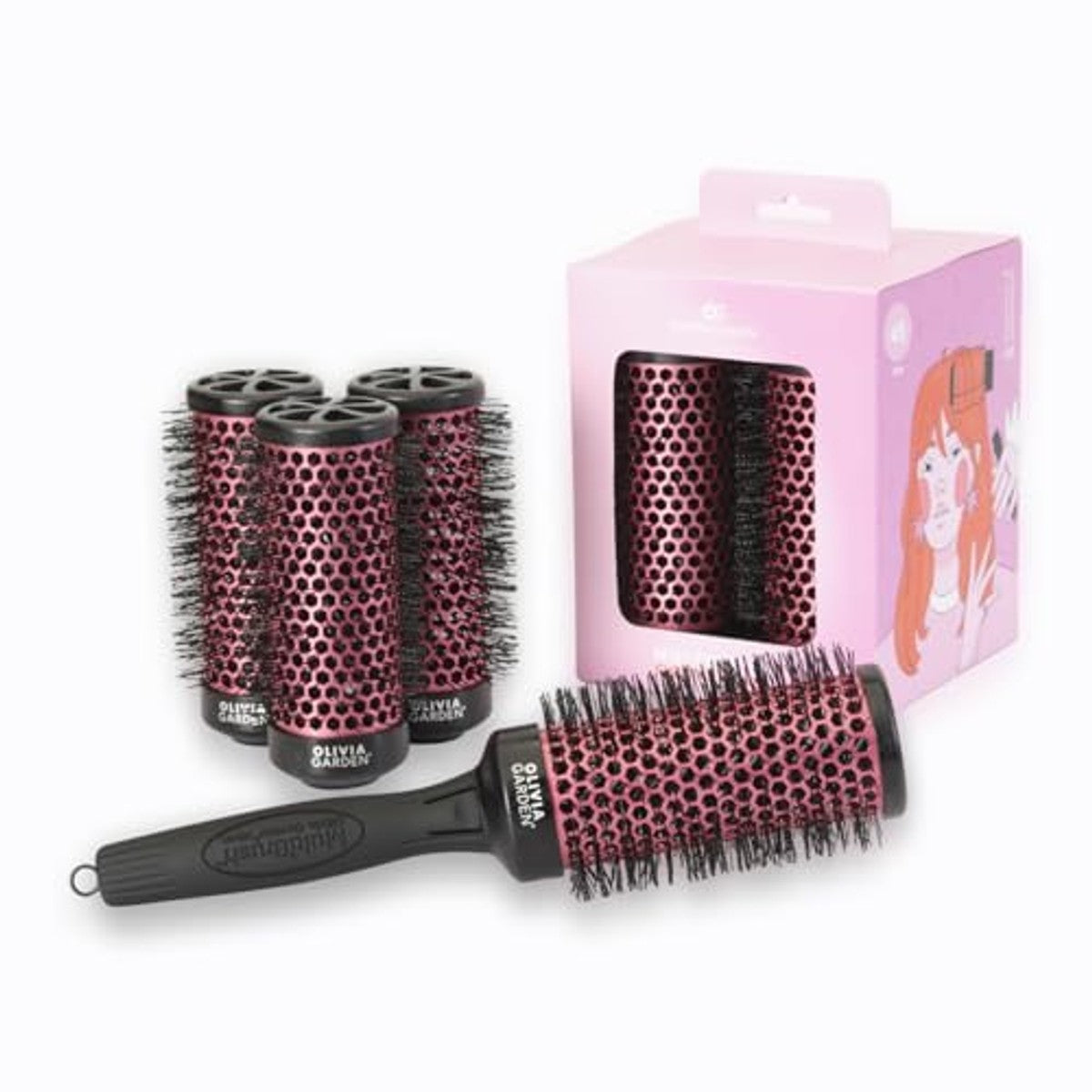 Olivia Garden MultiBrush Curlers Kit, 4 Opzetstukken, 45 mm - 3-pack