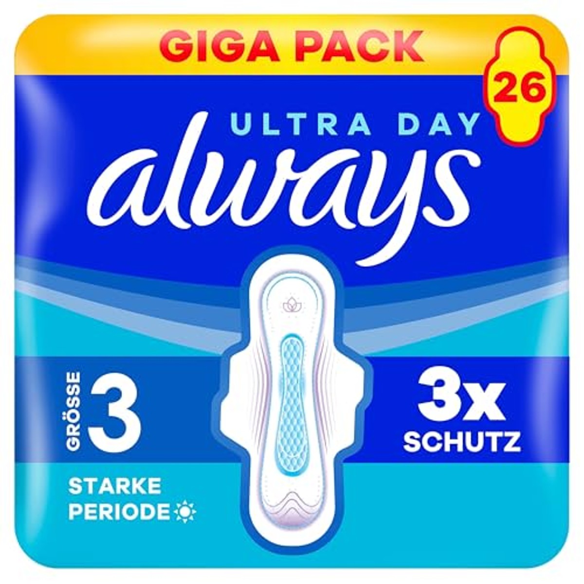 Always Ultra maat 3 Long Plus met vleugels, 26 stuks – Always