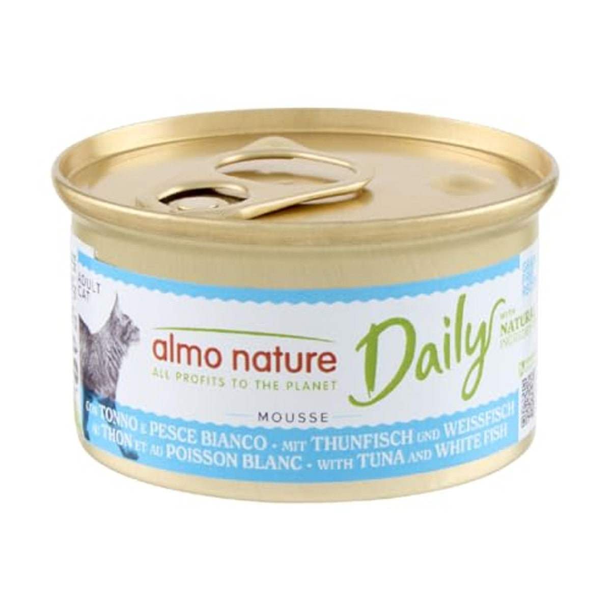 Almo Nature Daily Natvoer voor Volwassen Katten Mousse Tonijn 85 g - 3-pack