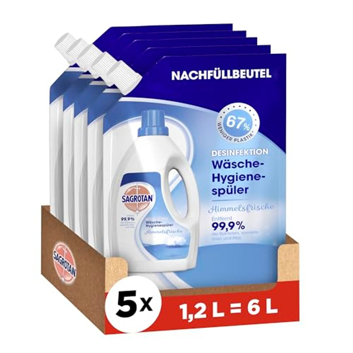 Sagrotan was-hygiënespoeling hemelse frisheid 5 x 1,2 l - 3-pack