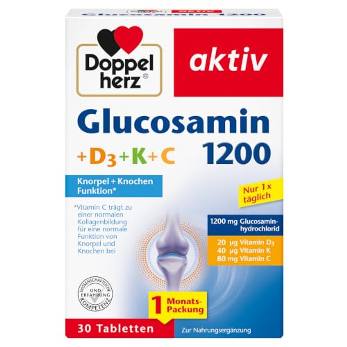Doppelherz Glucosamine 1200 + D3 + K+ C – Doppelherz