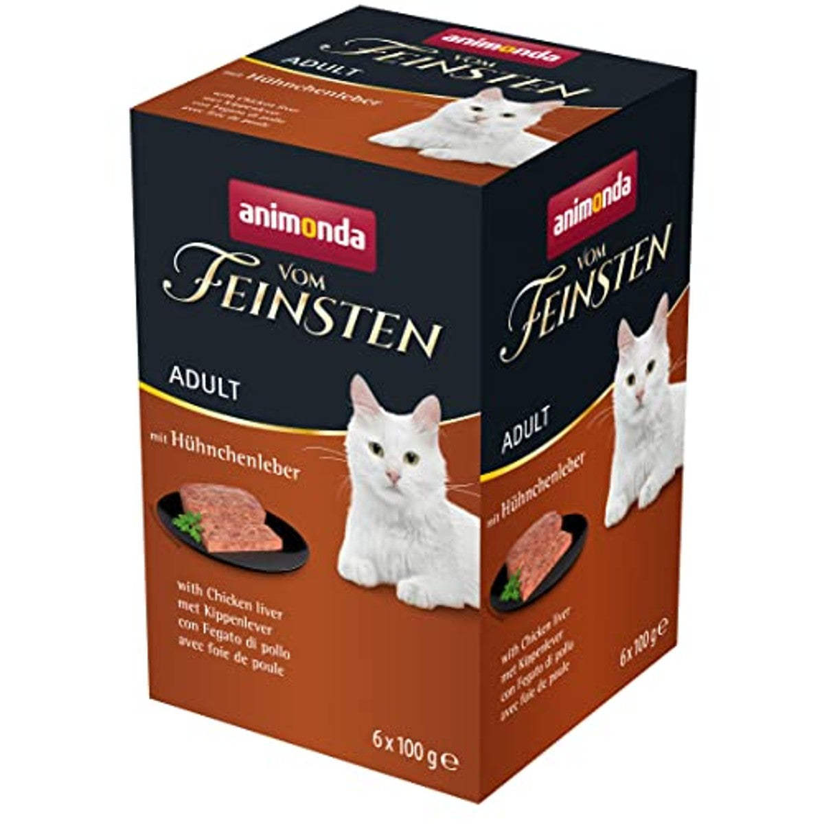 animonda Vom Feinsten natvoer kattenvoer kippenlever 6 x 100 g - 3-pack