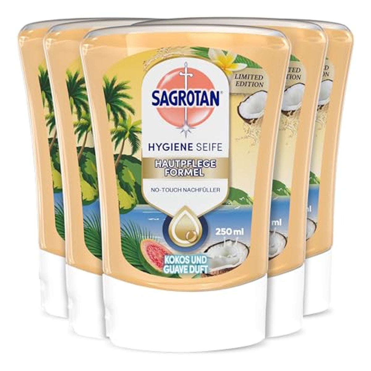 Sagrotan No-Touch navulzeep Hawaii Sunshine 5 x 250 ml - 3-pack