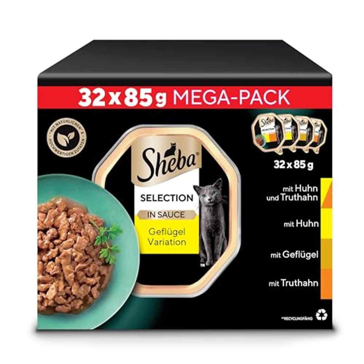Sheba Selection natvoer kattenvoer gevogelte variatie 32 x 85 g - 6-pack