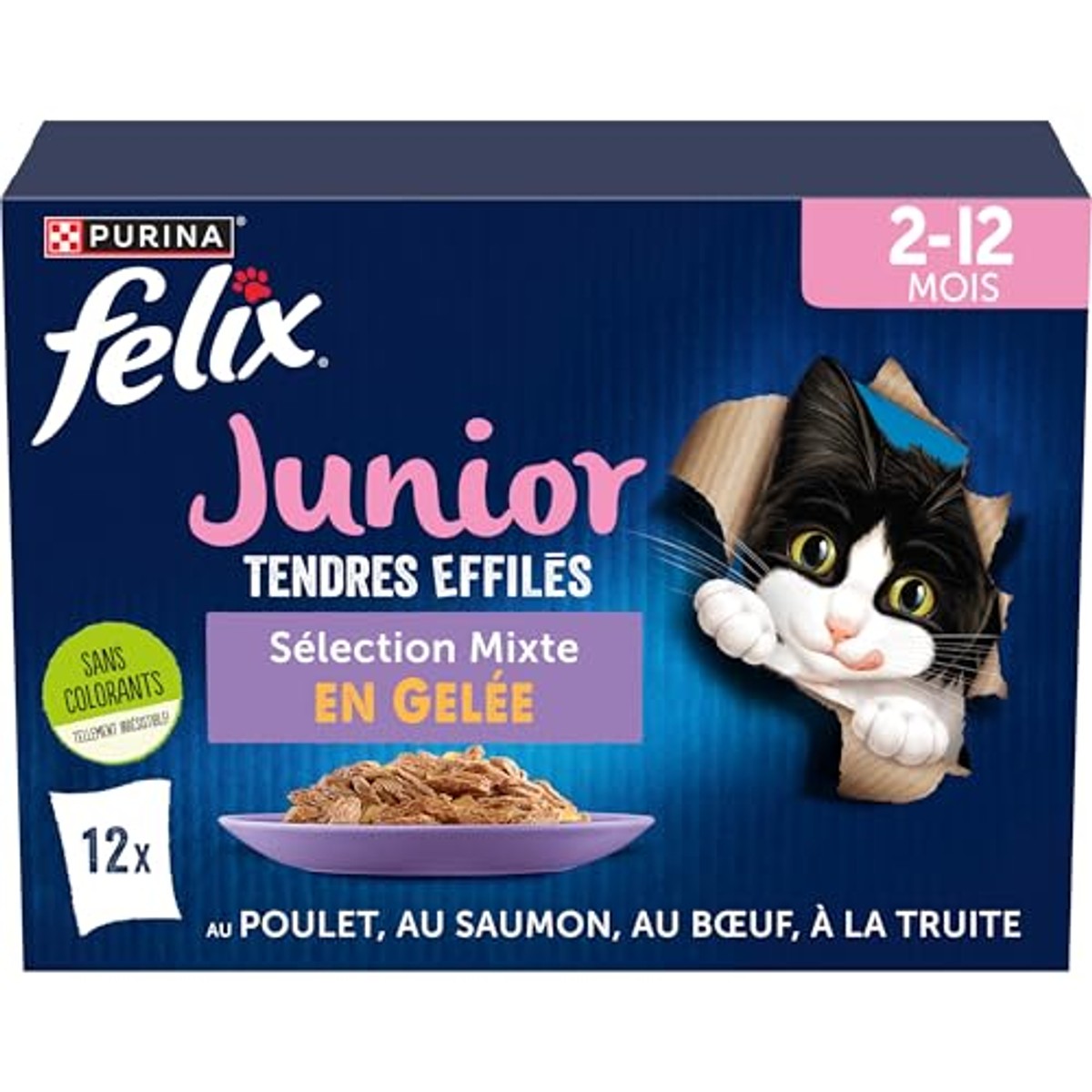 Purina Felix Junior kattenvoer in gelei gemengde selectie 12 x 85 g – foto 2