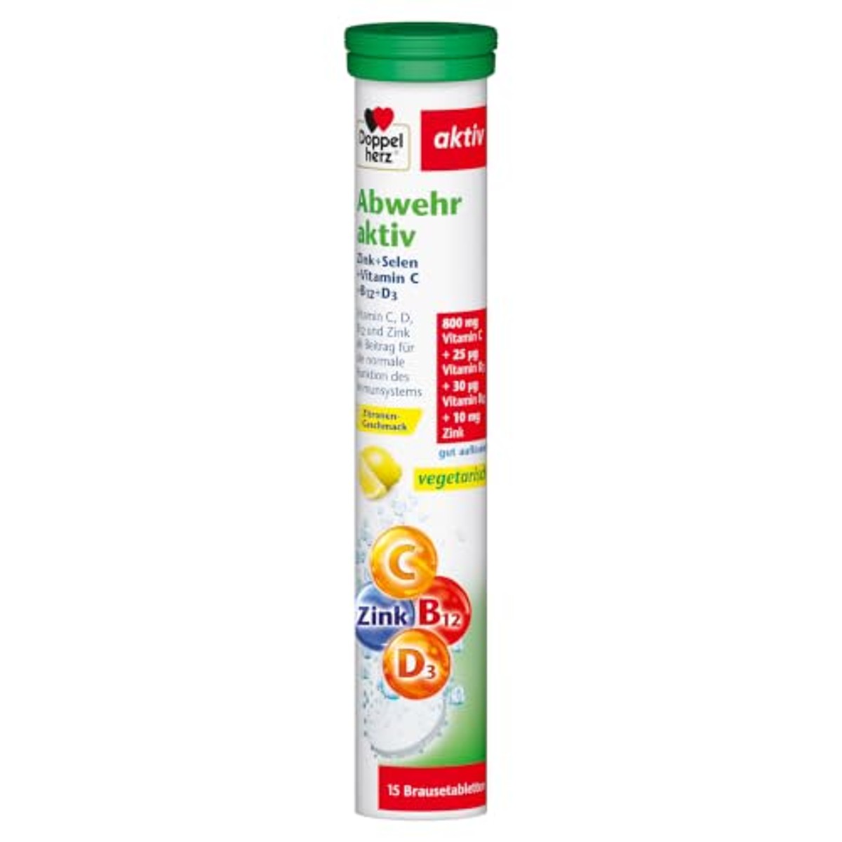 Doppelherz Afweer Actieve Bruistabletten Citroensmaak 15 Bruistabletten - 3-pack
