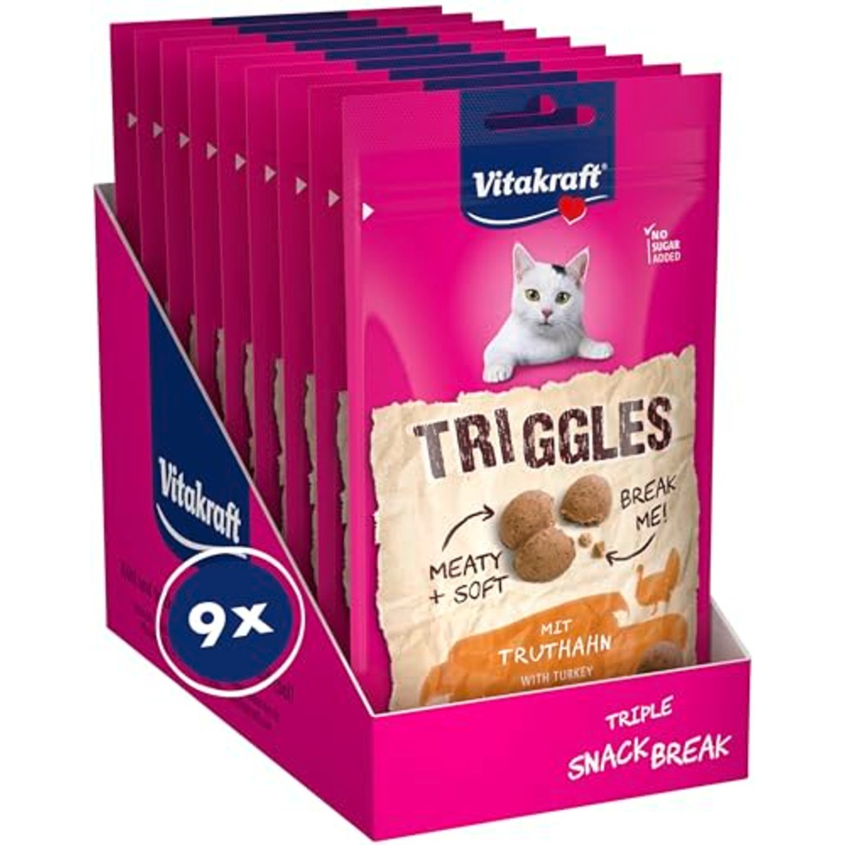 Vitakraft Triggles kattensnack kalkoen 9 x 40 g - 6-pack