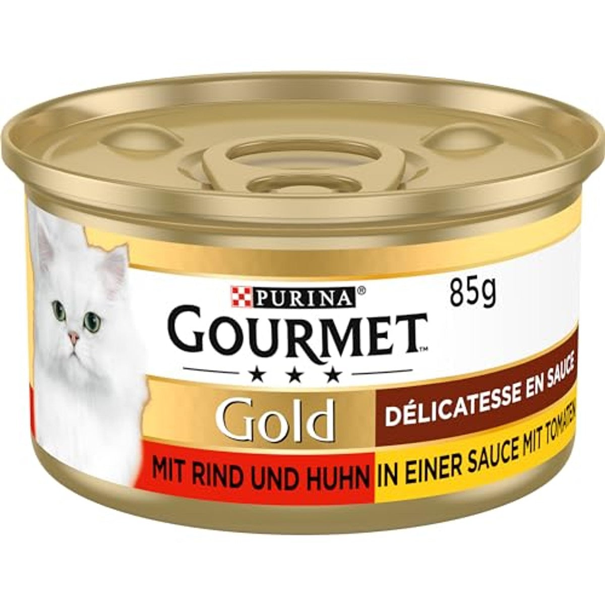 Gourmet Gold Délicatesse natvoer kattenvoer rundvlees en kip 12 x 85 g - 3-pack