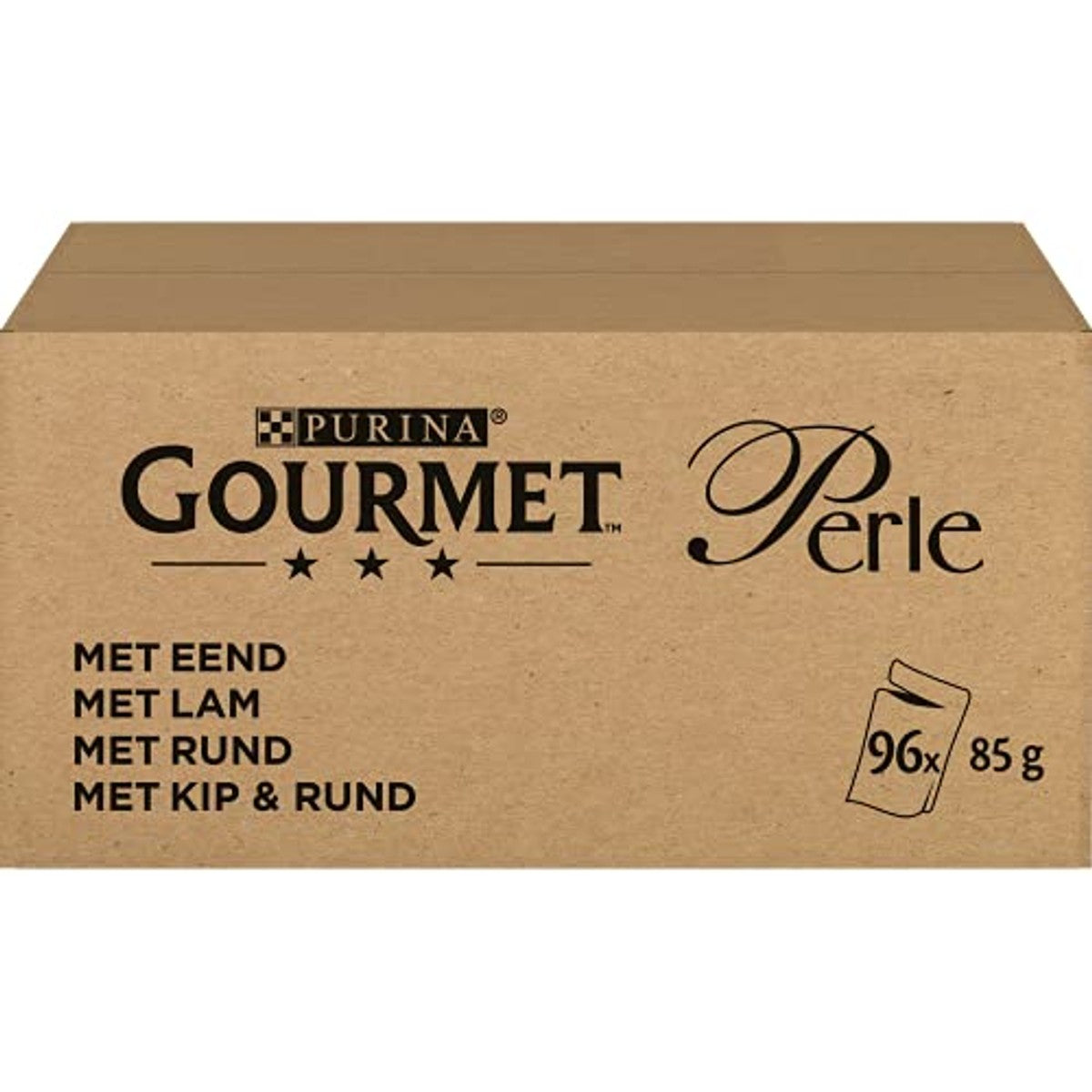 Gourmet Parel natvoer kattenvoer eend/lam/rund/kip&rund 96 x 85 g - 3-pack