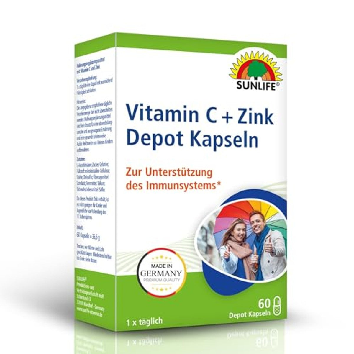 Sunlife Vitamine C + Zink Depot Capsules 1 x 60 Stuks - 3-pack