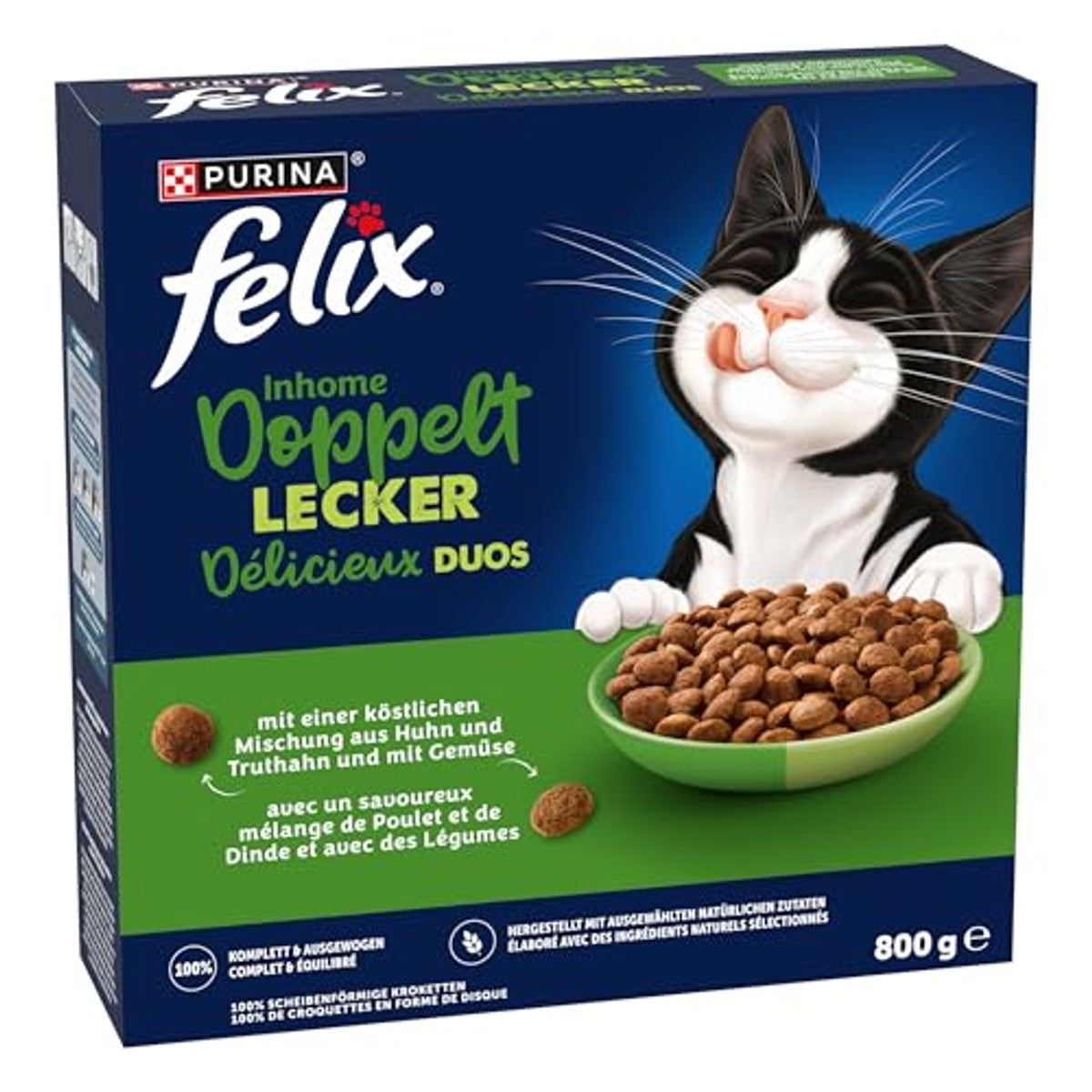 Felix Doppelt Lecker Inhome kip, kalkoen en groenten 5 x 800 g – Felix