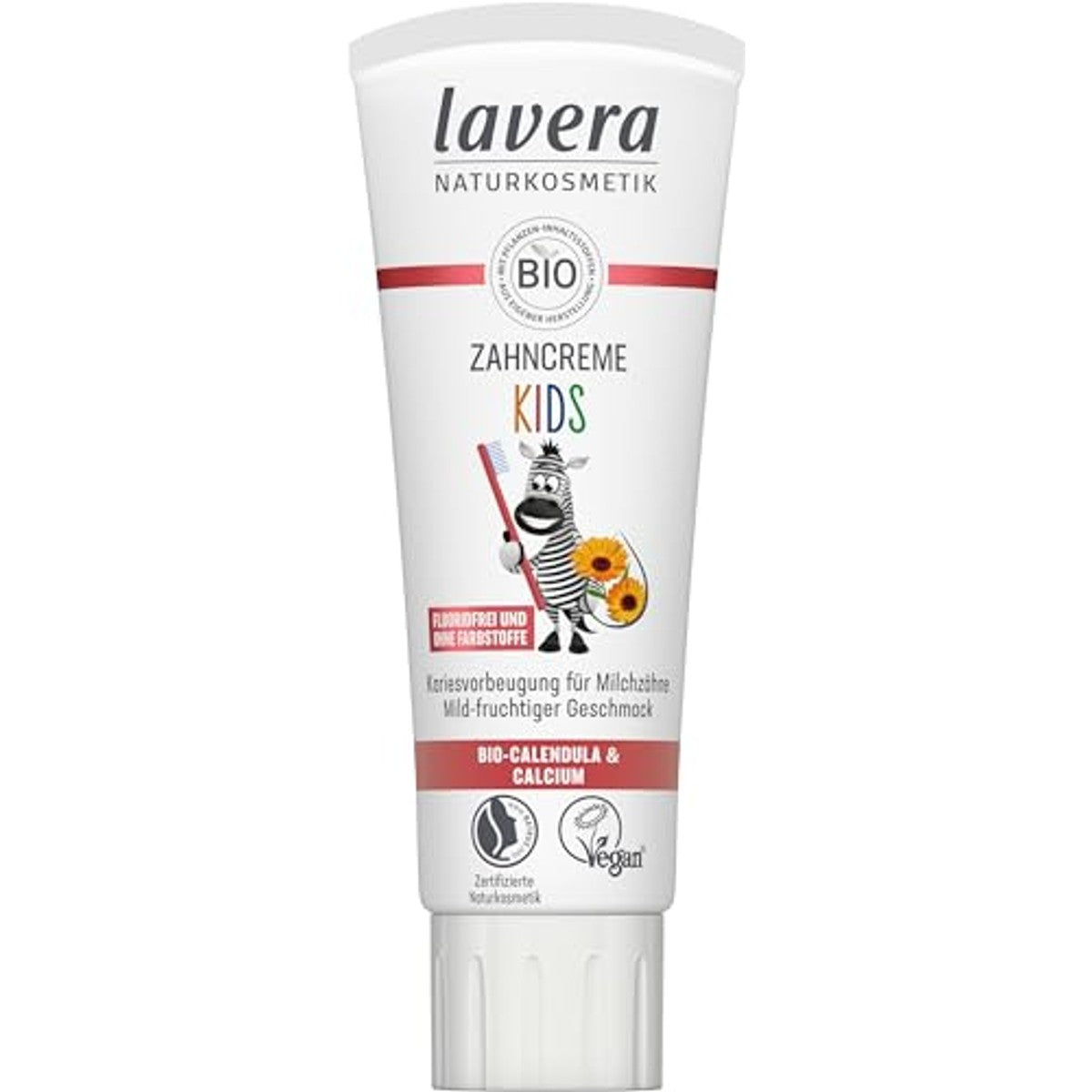 lavera Tandpasta Kids Fluoridevrij Bio Calendula & Calcium 6 x 75 ml - Voordeelverpakking