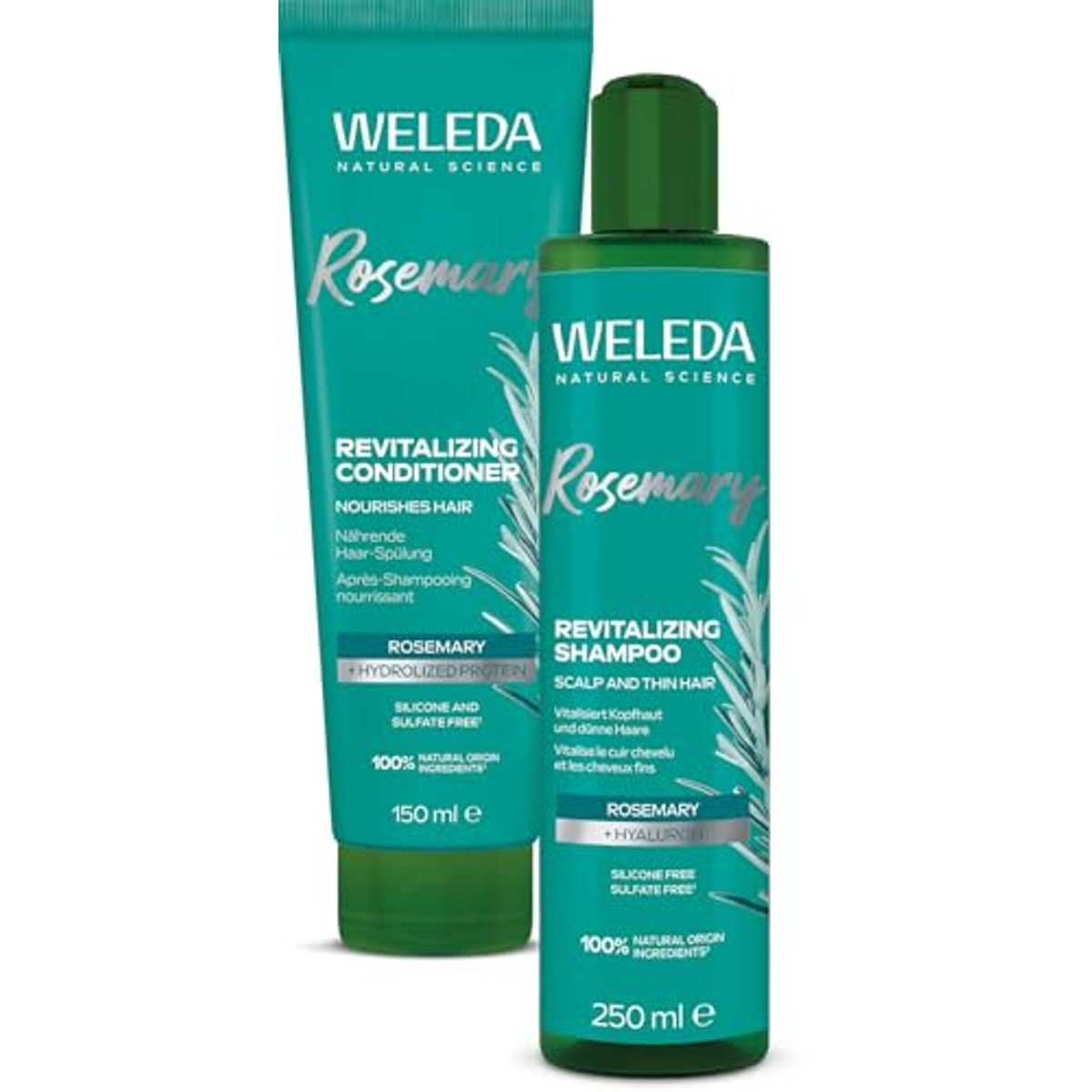 Weleda Bio Rozemarijn Shampoo & Conditioner Set 250 ml + 150 ml - 3-pack