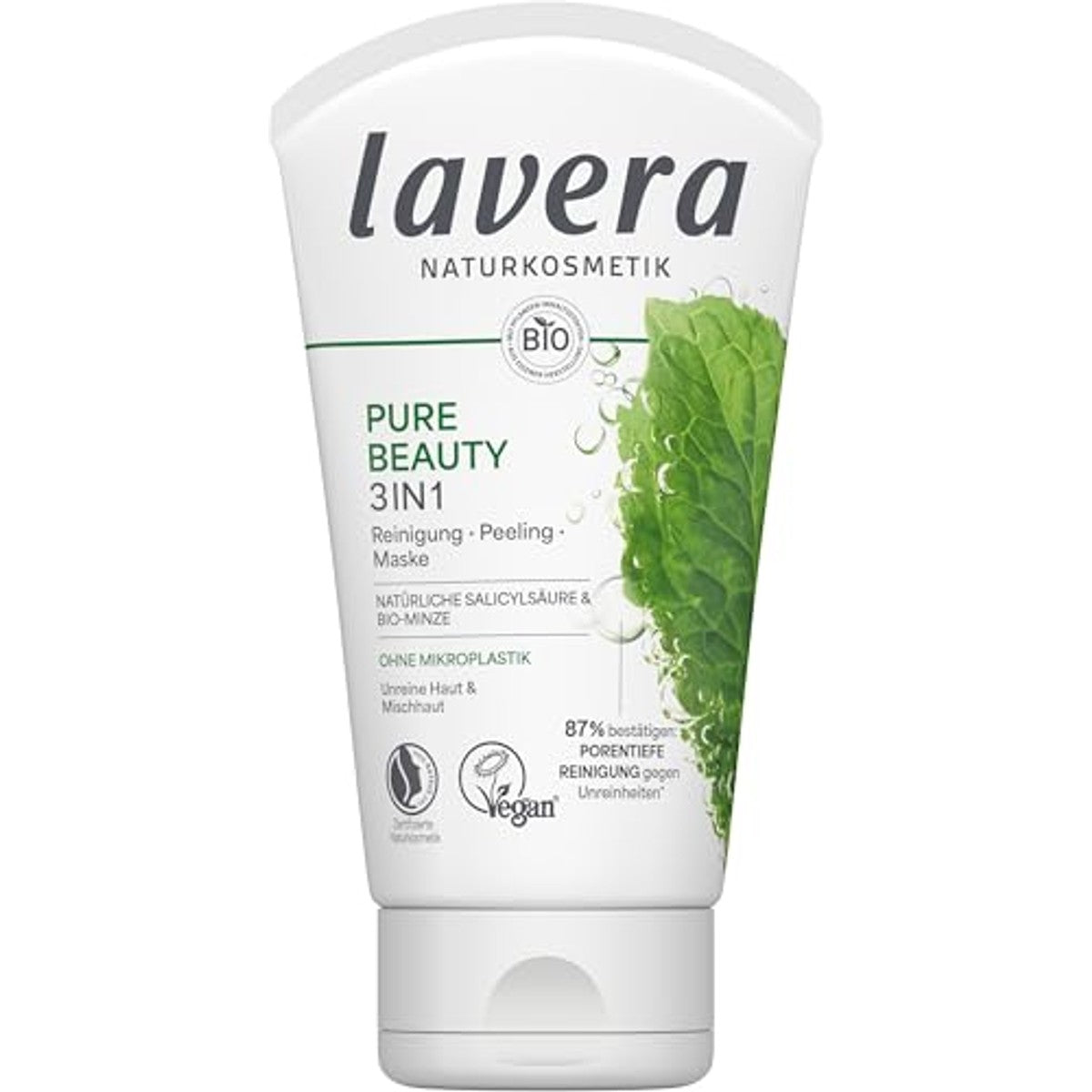 lavera Pure Beauty 3-in-1 masker, zuiverende verzorging, 125 ml – lavera