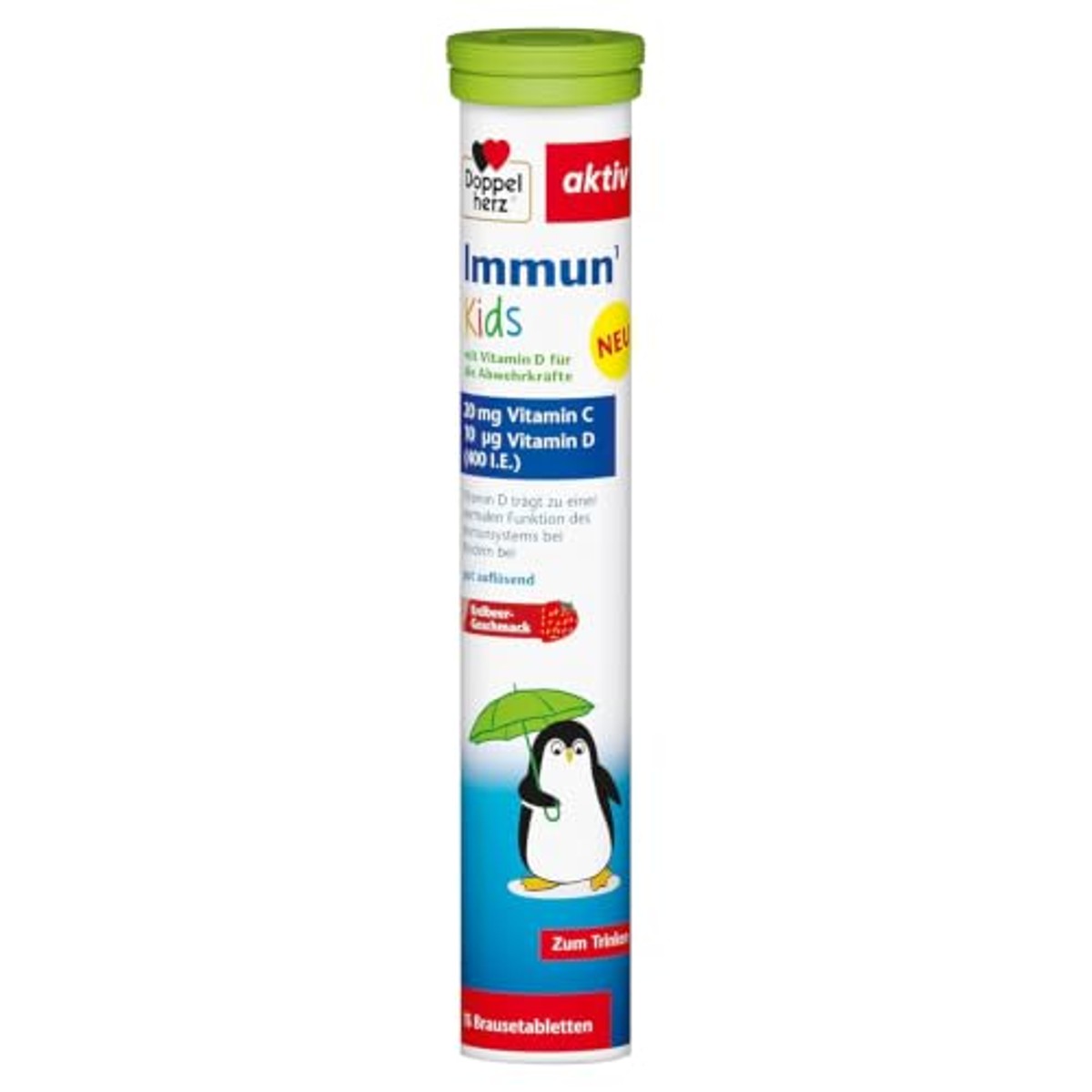 Doppelherz Immun Kids Bruistabletten Aardbeiensmaak 15 stuks - 6-pack