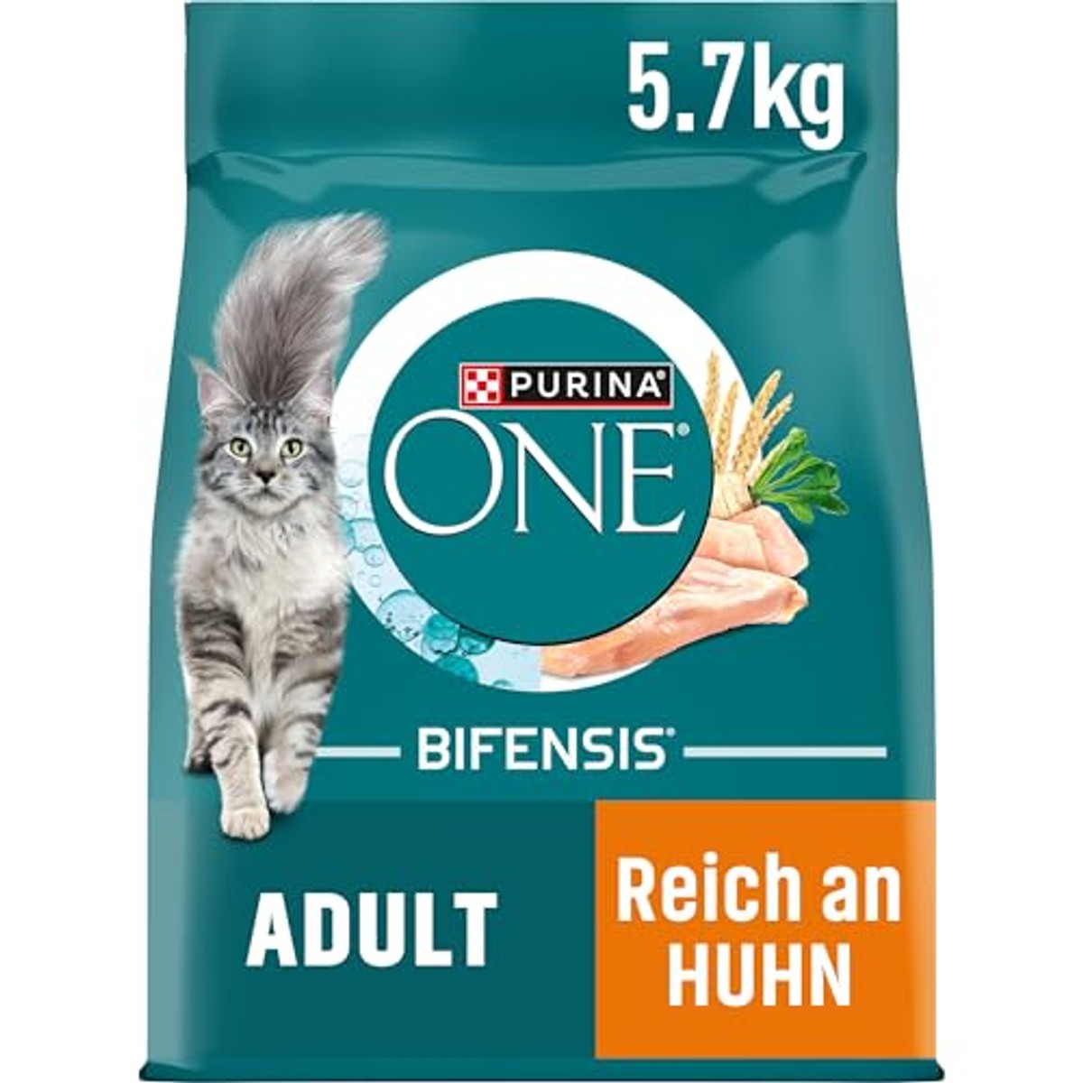 PURINA ONE BIFENSIS Adult kattenvoer droog, rijk aan kip, per stuk verpakt (1 x 5,7 kg) – PURINA ONE