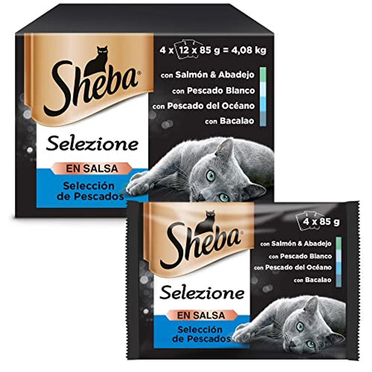 Sheba Essentia Ocean natvoer kattenvoer viskeuze 48 x 85 g - 3-pack